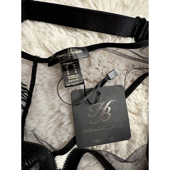 RARE🔥 Honey Birdette LISBETH🖤🐉 Black Dragon High Waist Brief Small - Picture 4 of 4